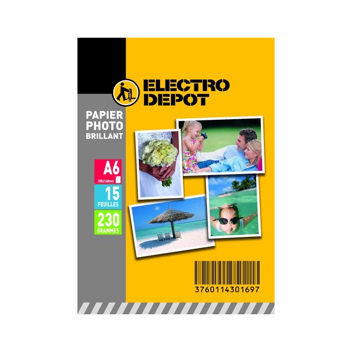 Papel fotográfico A6 ELECTRO DEPOT Paquete 15 hojas