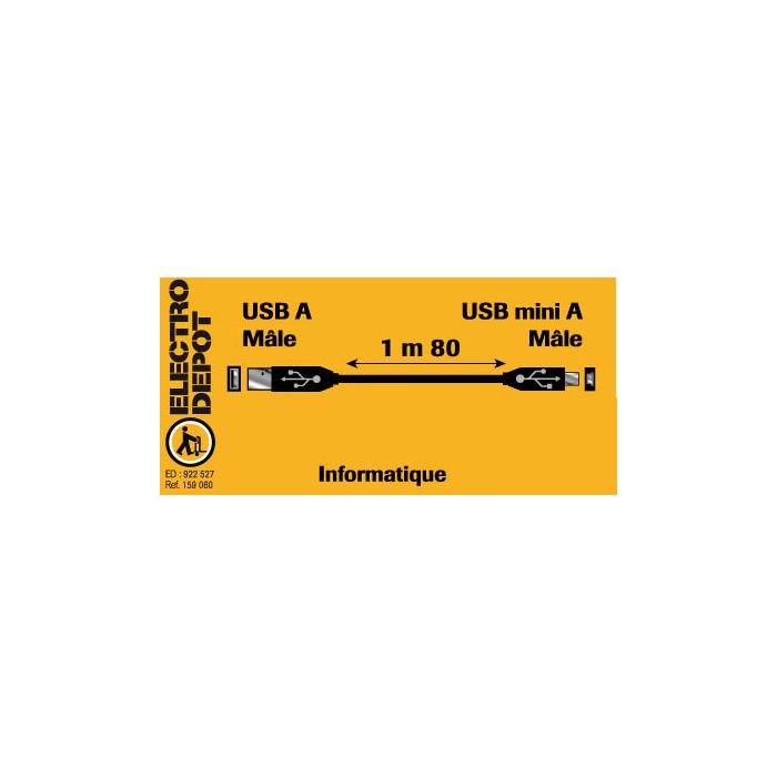 Cable Electro Dépôt USB/Mini 5 pines