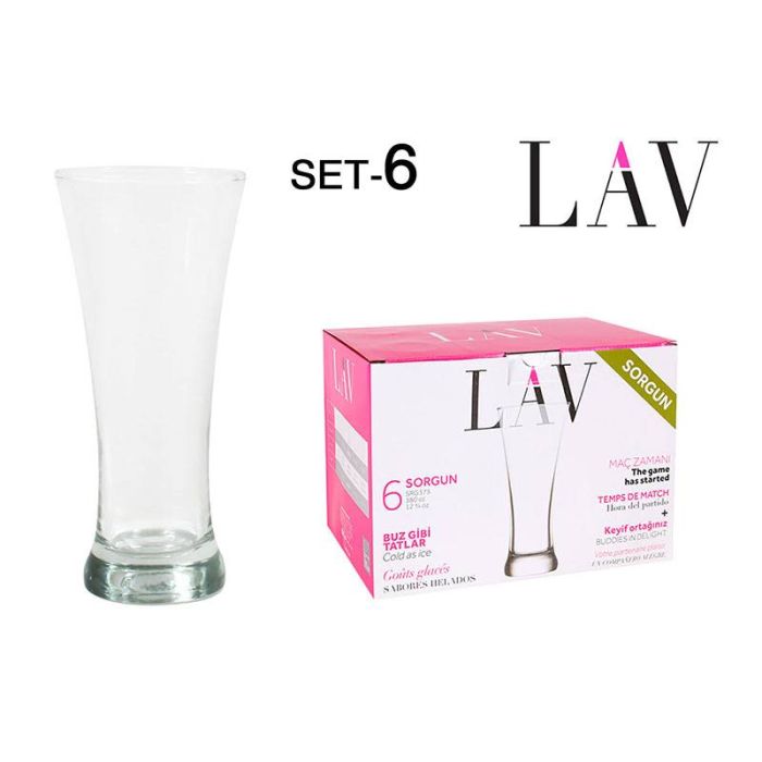 Set 6 vasos cristal cerveza SORGUN 380ml.