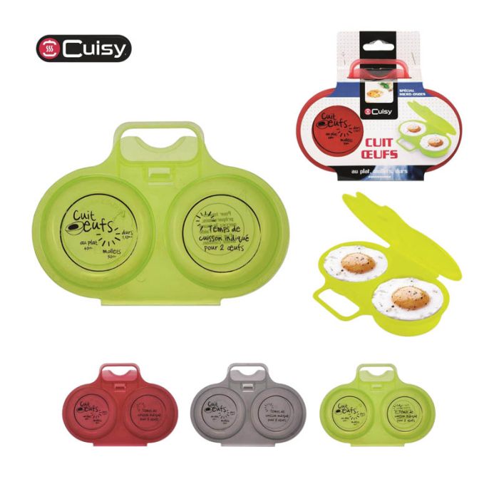 Recipiente para cocinar huevos en el microondas