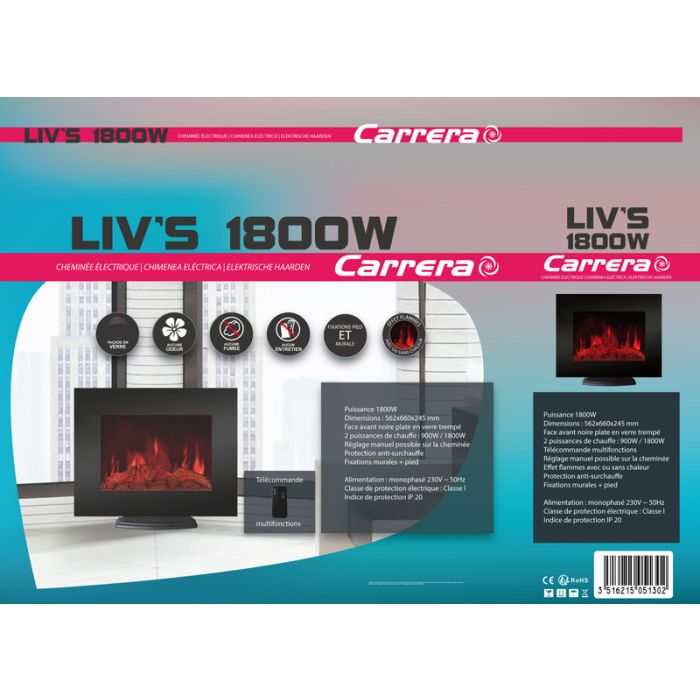 Chimenea eléctrica CARRERA LIV'S 1800W