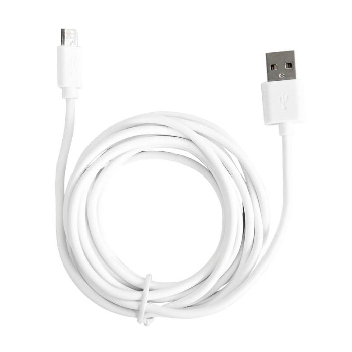 Cable de carga y sincroniz. universal HIGH ONE 2,5m 2A mUSB blanco