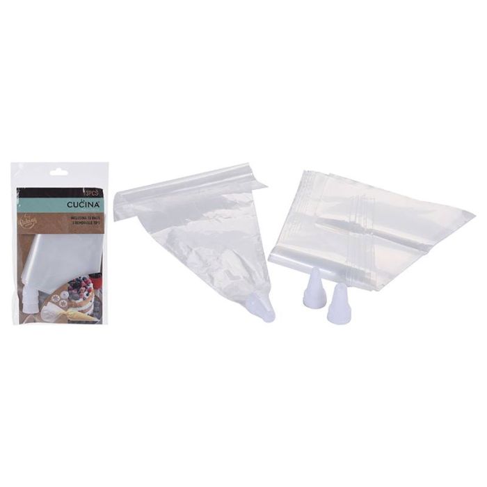 Kit de 10 bolsas desechables y 3 boquillas para pastelería