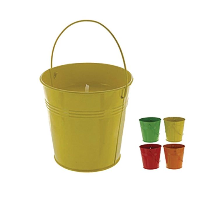 Vela de citronela vaso de metal 10cm colores surtidos