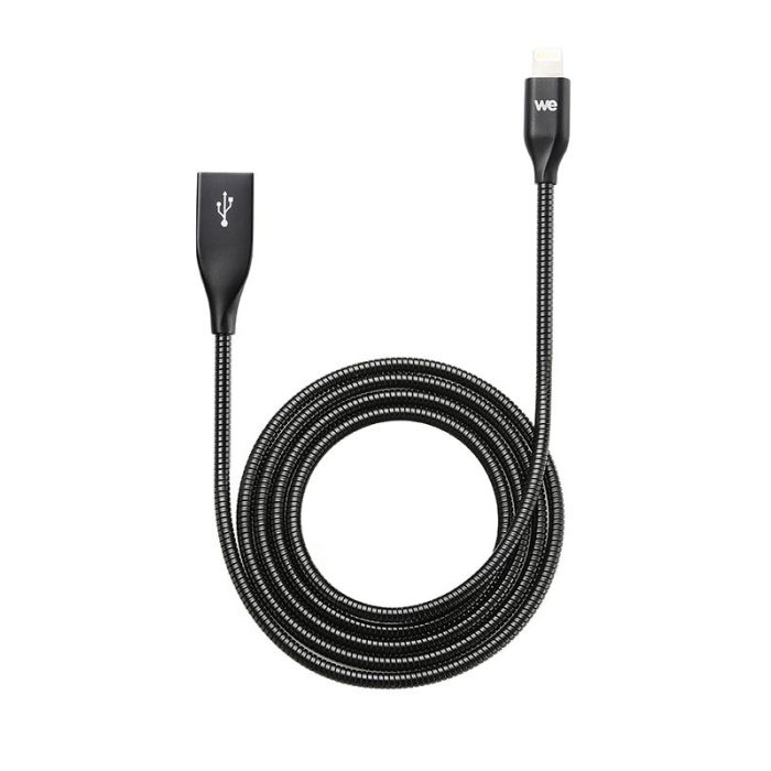 Cable WE USB Lightning 1 m metal robusto