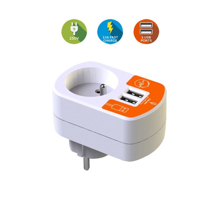 Adaptador cargador de pared MOBILITY LAB + 2 puertos USB