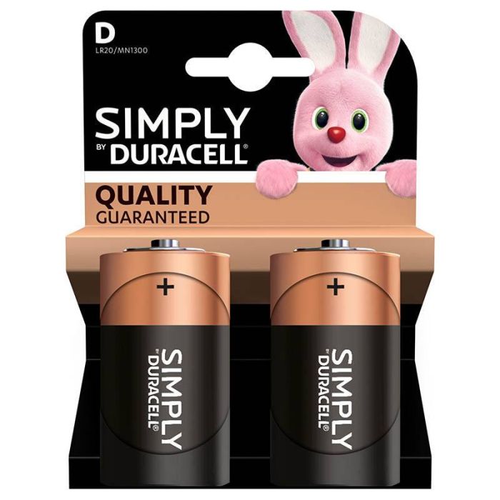Pack pilas DURACELL Simply LR20 - D x 2 uds