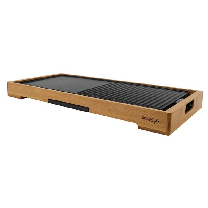 Plancha de asar COSYLIFE CL-PLB Bambú 2200W 30x67 cm