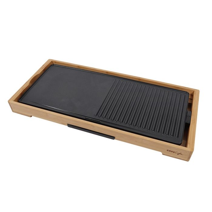 Plancha de asar COSYLIFE CL-PLB Bambú 2200W 30x67 cm