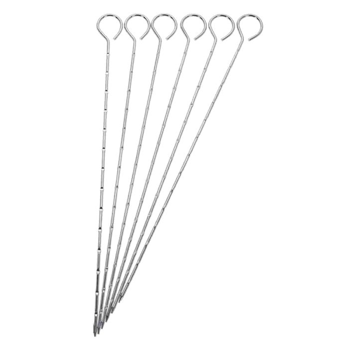 Set de 6 brochetas de metal 27 cm
