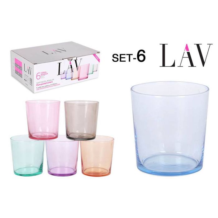 Set 6 vasos pinta LAV 345ml colores pastel
