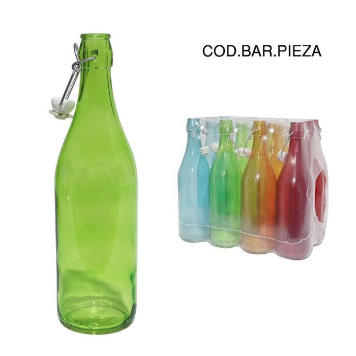 Botella de cristal 1l colores surtidos