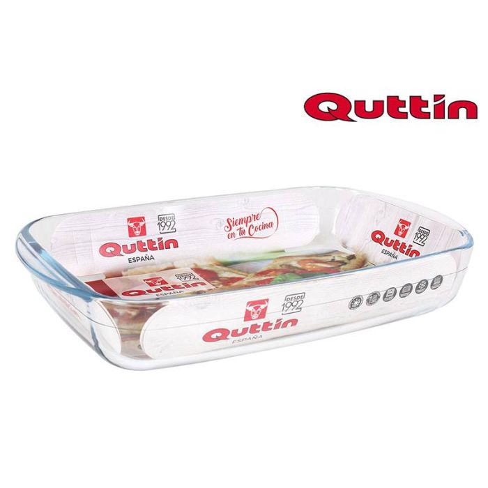 Fuente de vidrio rectangular QUTTIN 39x24 cm