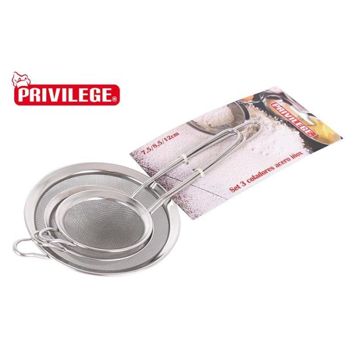 Set 3 coladores PRIVILEGE Inox