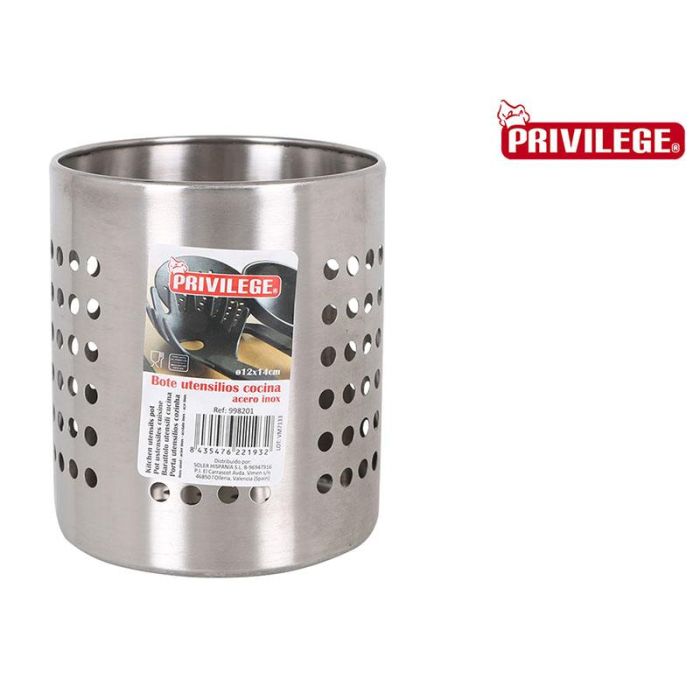 Bote de utensilios PRIVILEGE 12x14cm Inox