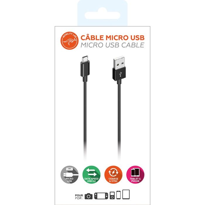 Cable MOBILITY 1m LAB micro-USB  negro