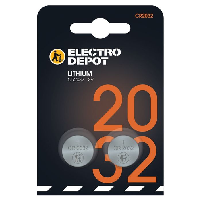Pack pilas ELECTRO DEPOT Lithium CR2032 x 2 uds