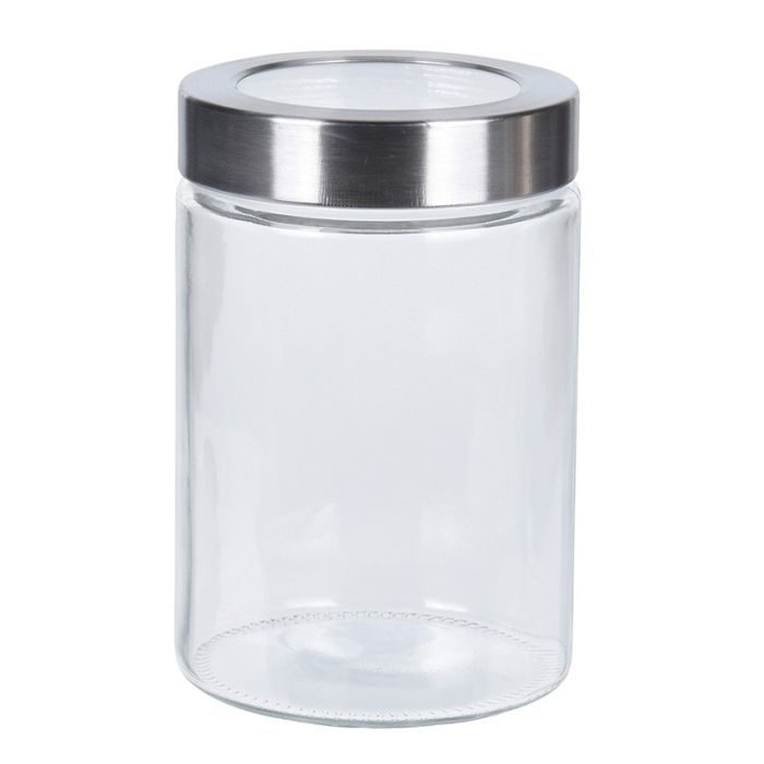 Frasco de cristal con tapa 1L Inox