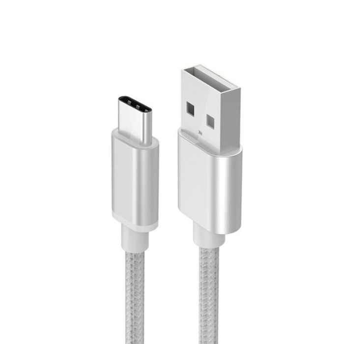 Cable de carga y sincronización universal EDENWOOD USB / tipo C 1,5 metros trenzado plata