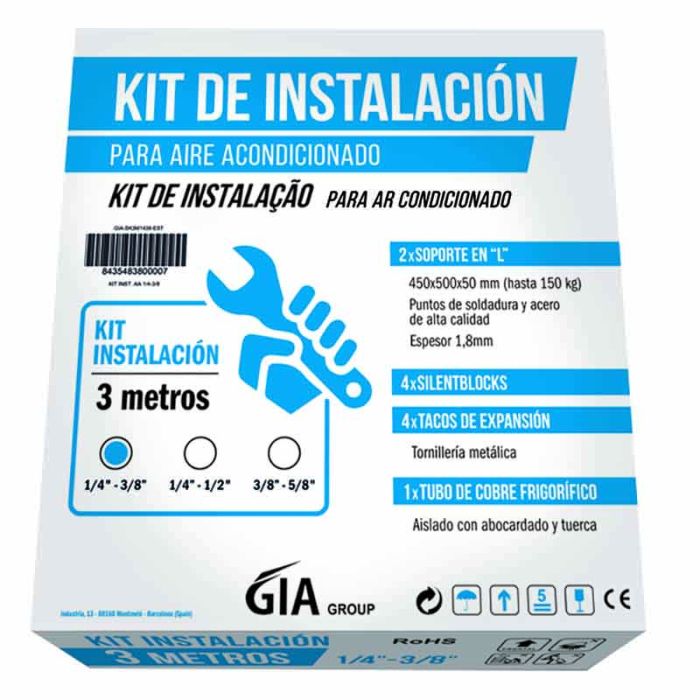 Kit instalación A/A GIA-SK3M1438 3 metros 1/4-3/8