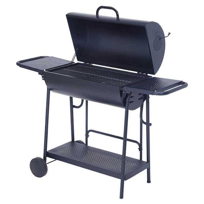 Barbacoa de carbón COSYLIFE CL-7244 doble barril apertura 180º