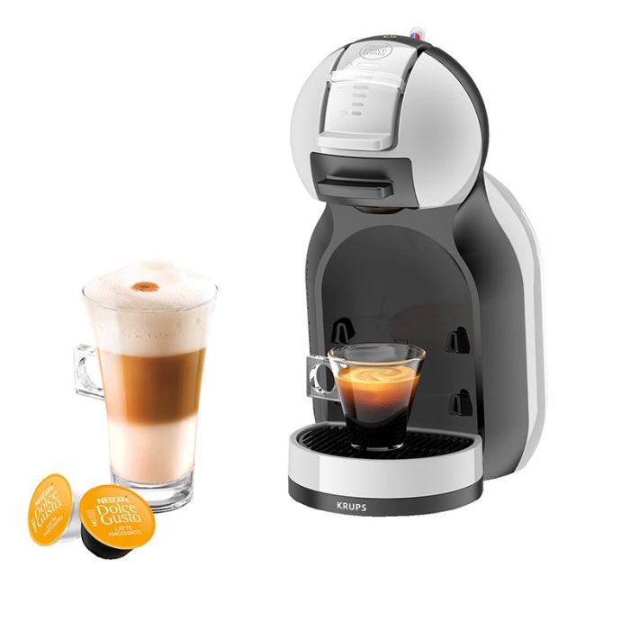 Cafetera de cápsulas KRUPS DOLCE GUSTO Mini Me YY4567FD gris antracita + 3 cajas de café