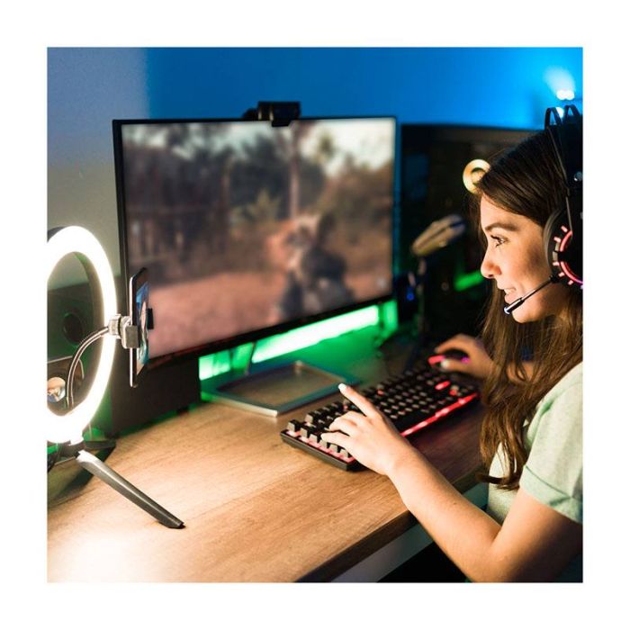 Anillo de luz FUJIONKYO 26 cm para selfie y video en trípode