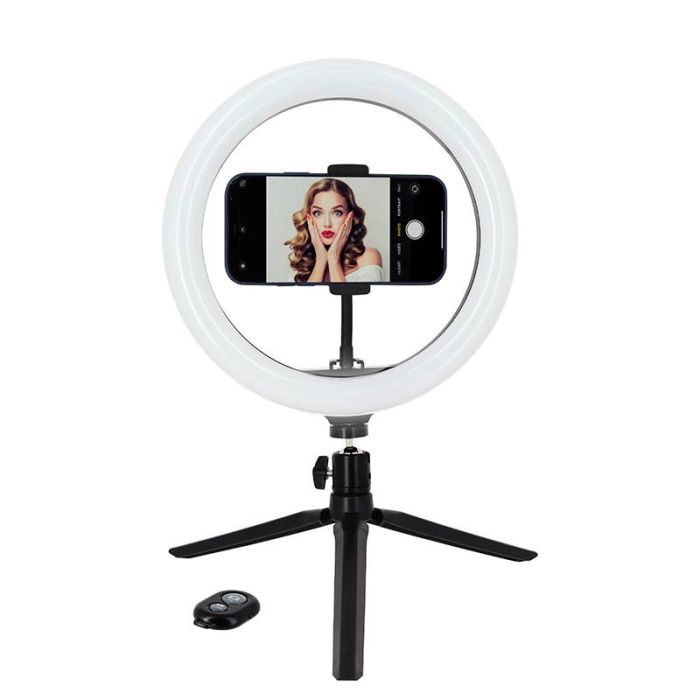 Anillo de luz FUJIONKYO 26 cm para selfie y video en trípode