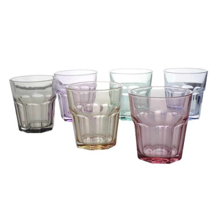 Set 6 vasos de agua LAV 305ml colores pastel
