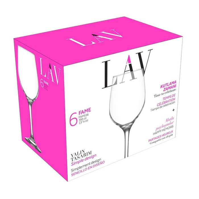 Set 6 copas vino/agua LAV 395ml