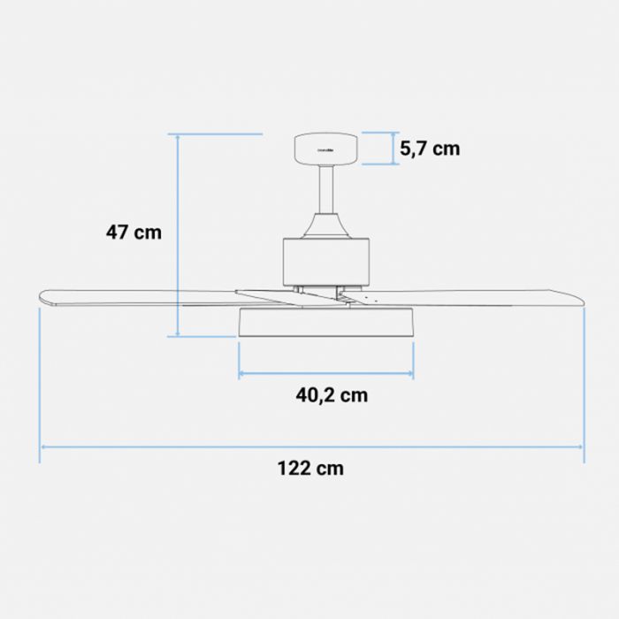 Ventilador de techo UNIVERSALBLUE Levante 4048W 5 aspas blanco/madera 122 cm.
