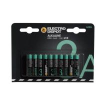 Pack pilas ELECTRO DEPOT Alkaline LR03 AAA x 10 uds
