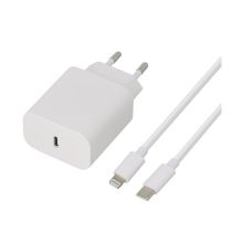 Cargador de red EDENWOOD 20W USB tipo C + Cable lightning blanco Cargador de red EDENWOOD 20W USB tipo C + Cable lightning blanco
