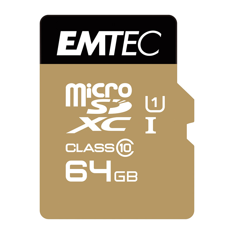 tarjeta micro sd emtec 64gb c10 + adaptador