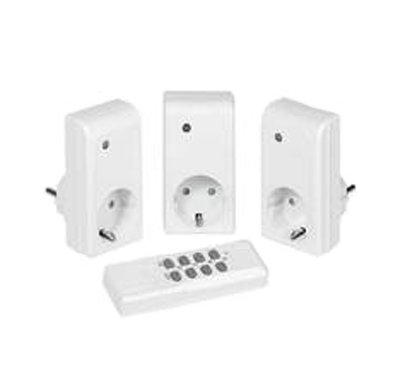 kit de 3 enchufes vivanco con mando