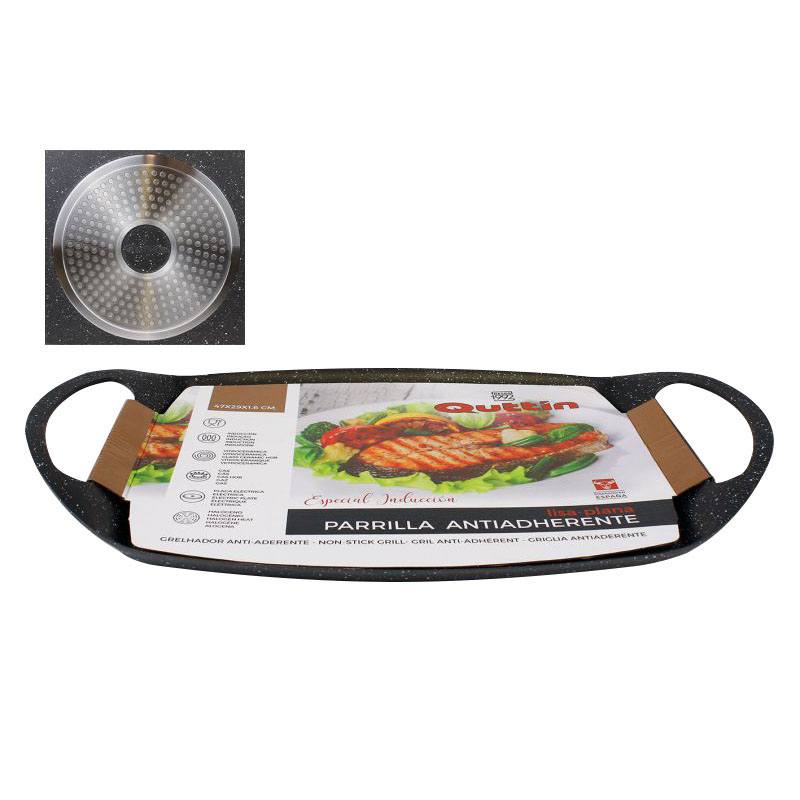 parrilla antiadherente inducción quttin 47x29x1,6cm