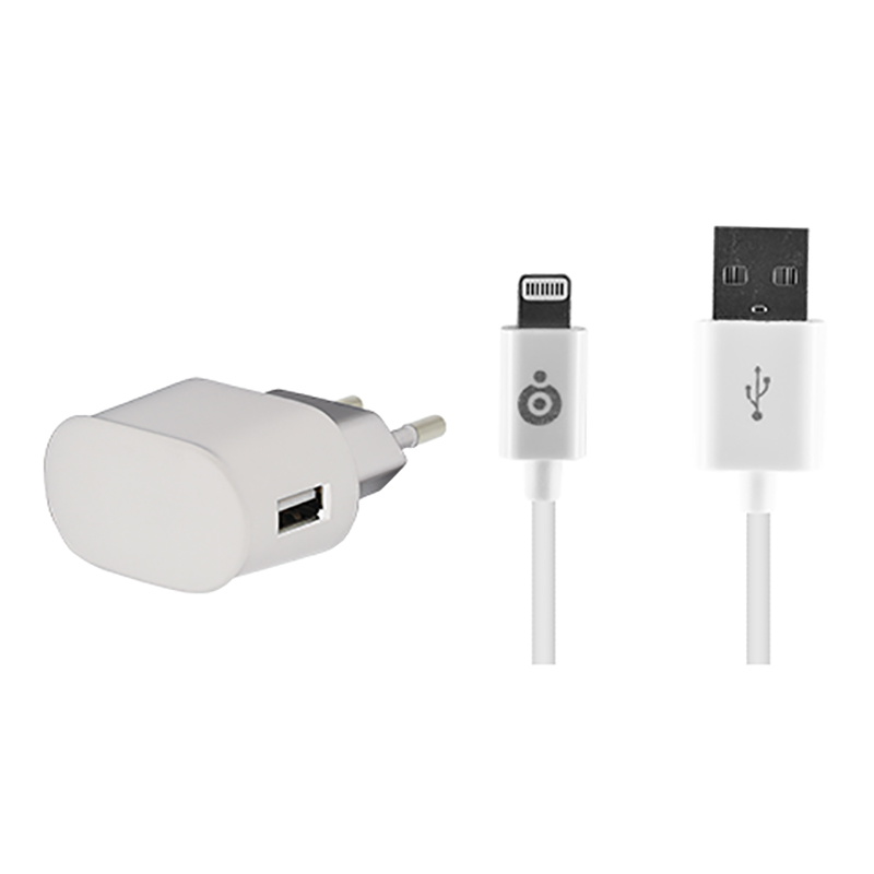 cargador : usb a + cable lightning 2,4a / 1m blanco