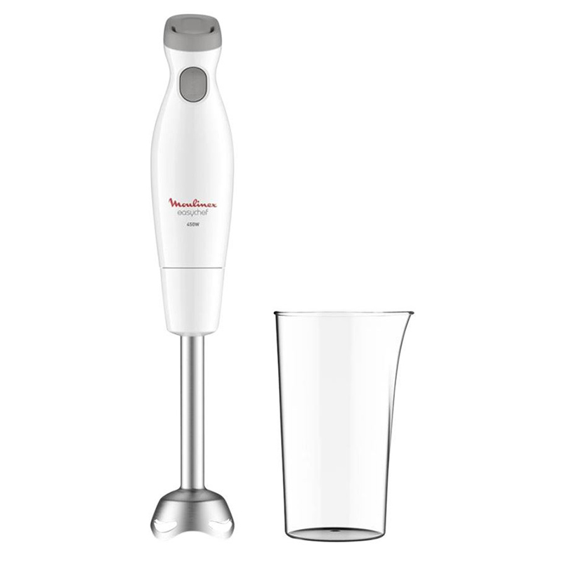 batidora de mano moulinex dd45111 450w, pie inox, vaso medidor de 0.8 l