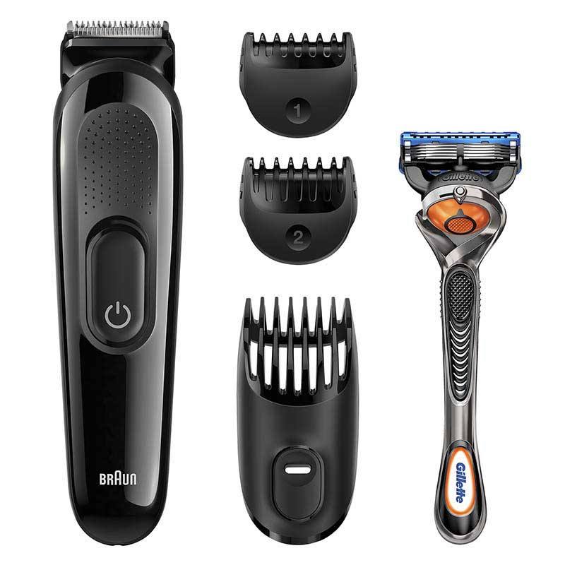 kit multigroom braun sk3000 4en1 + gillette fusion proglide razor
