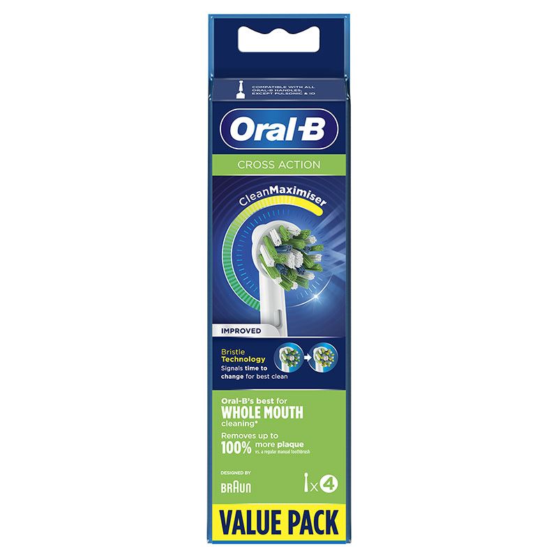 pack 4 recambios cepillo dental oral-b cross action clean max