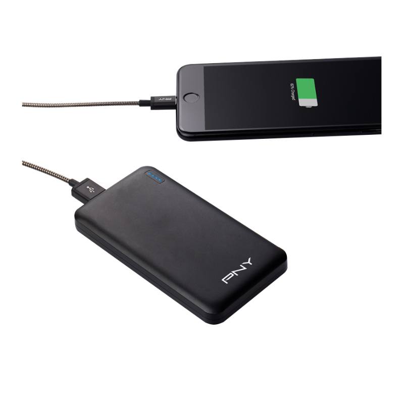 powerbank batería externa pny 5000 mah slim negro
