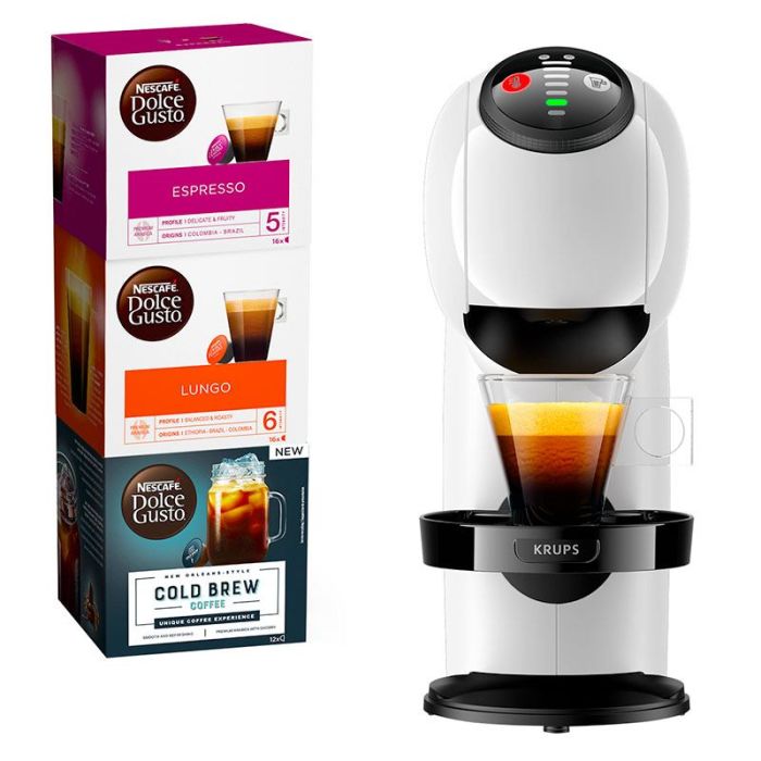 Cafetera de cápsulas KRUPS DOLCE GUSTO Genio YY4664FD + 3 cajas de café -  Electro Dépôt