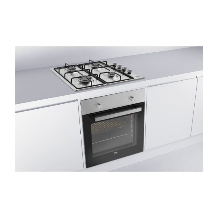 Conjunto placa gas 4 zonas + horno multifunción BEKO QSE223SX - Electro  Dépôt
