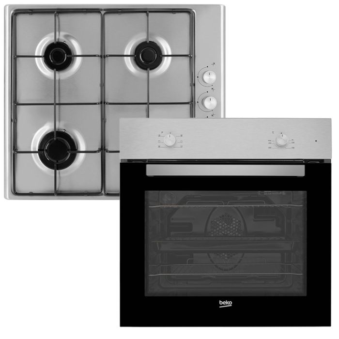Conjunto placa gas 4 zonas + horno multifunción BEKO QSE223SX - Electro  Dépôt