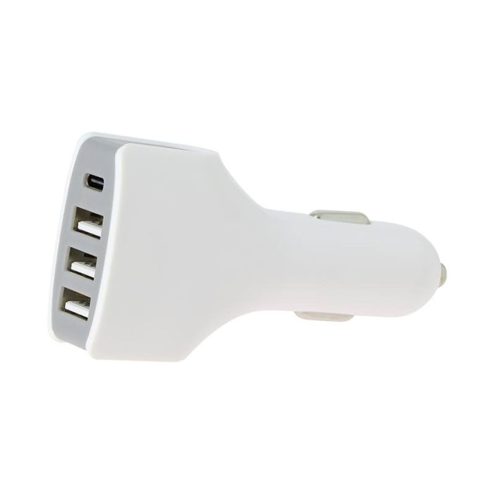 Adaptador mechero coche EDENWOOD A/C 3 USB-A y 1 USB tipo C blanco