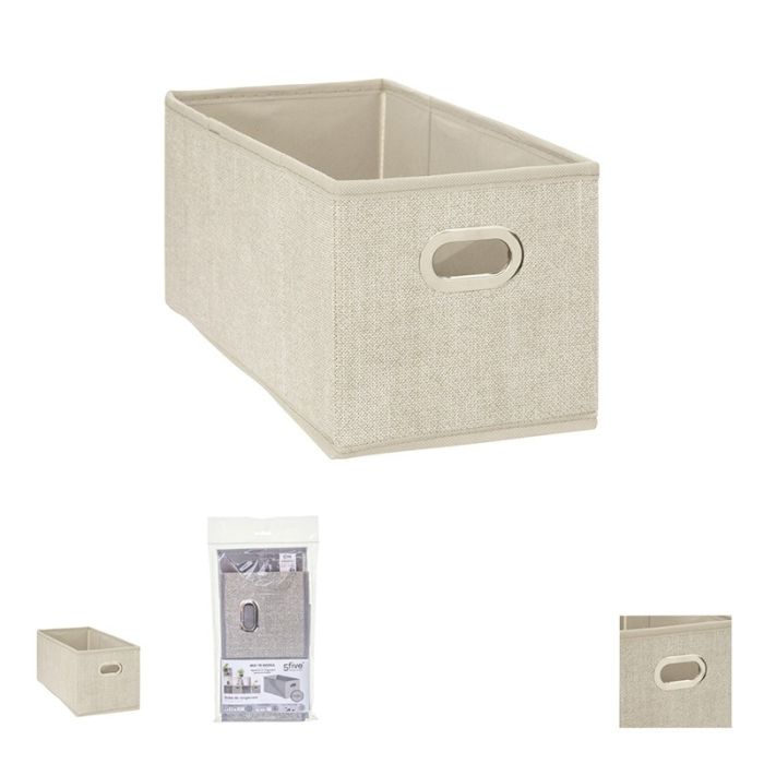 Caja de almacenamiento plegable beige jaspeado 15x31cm