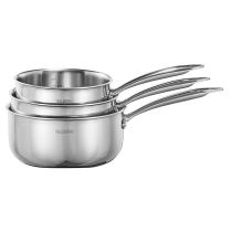 PACK DE TRES CACEROLAS DE ACERO INOXIDABLE 16Cm VALBERG