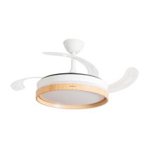 VENTILATEUR DE TECHO CON ASPAS RETRÁCTILES INNOVAGOODS V0103989 Color Blanco y Madera