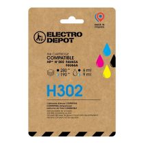 Cartucho de tinta negra y color HP H 302 compatible con ELECTRO DEPOT