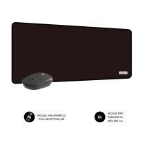 Pack Alfombrilla Xl y Ratón Inalámbrico Harmony Negro SUBBLIM